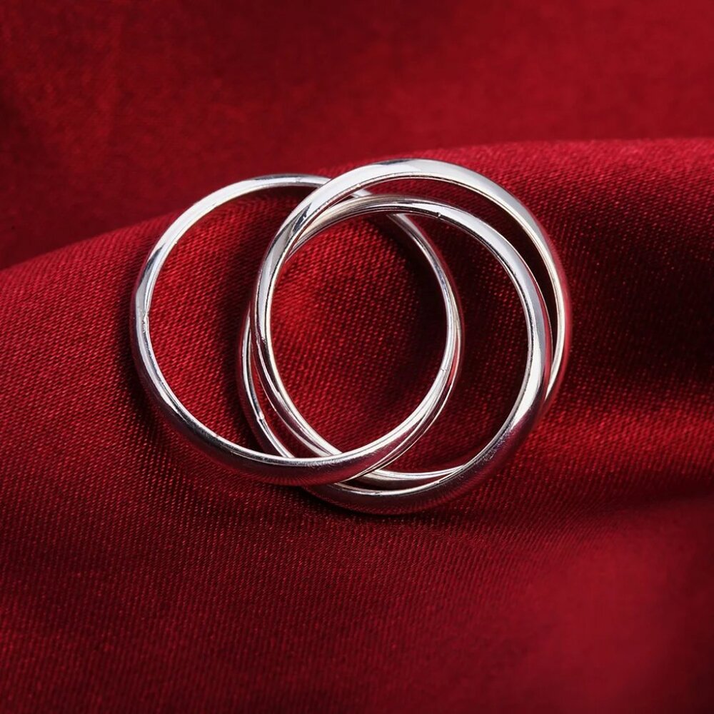 Stunning Homage " Trinity Love Ring " 925 Sterling Silver - Picture 8 of 10